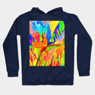 Bird of paradise plant with flower watercolor painting Hoodie